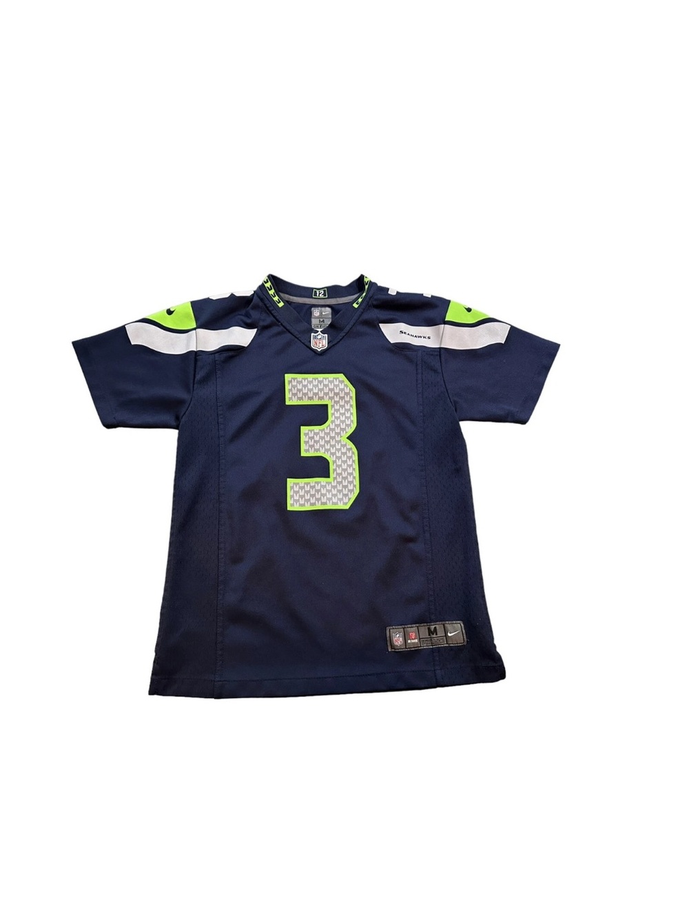 Nike Youth Medium Seattle Seahawks Wilson #3 Navy Football Jersey